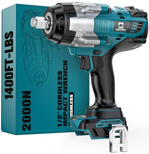 Cordless Impact Wrench 1/2 inch Compatible with Makita Battery: 1700FT-LBS High Torque Impact Wrench Heavy Duty Tool - Brushless Electric Impact Gun Includes LED Work Light - Bare Tool Only