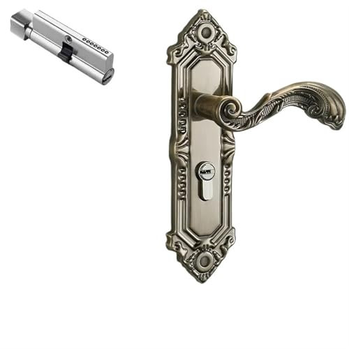 SynapSYA TüRklinke Vintage Stumm Schlafzimmer Tür Griff Sicherheit Schloss Split Stille Lock Innen Tür Möbel für Zimmertüren(B)