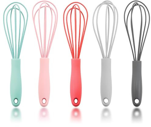 Frullino Per Le Uova Da 5 Pezzi, Frullino Per Le Uova Manuale, Frullino Per Le Uova In Silicone In Acciaio Inossidabile, Utensili Da Cucina, Accessori Per La Cottura