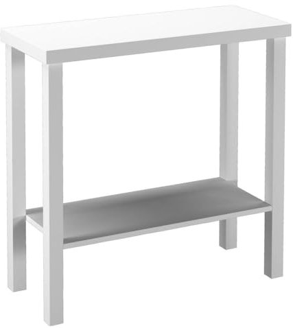 URBNLIVING 2-Tier Wooden Narrow Console Side Table, Entryway Hallway Furniture, Slim Storage & Display Table with Open Shelves, Sturdy Construction, Contemporary Finishes, Ideal for Home and Office