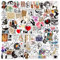 Musik Sticker Musiker Aufkleber 100 Stück, Musiknoten Instrumente Wasserfeste Vinyl Stickers für Scrapbook Laptop Skateboard Koffer Helm (Musik)