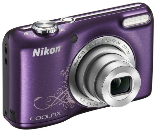 Nikon Coolpix L27 Digital Camera Purple/Ornament 16 Megapixels, 5x Optical Zoom, 6.9 cm (2.7 Inch) LCD Monitor (Renewed)
