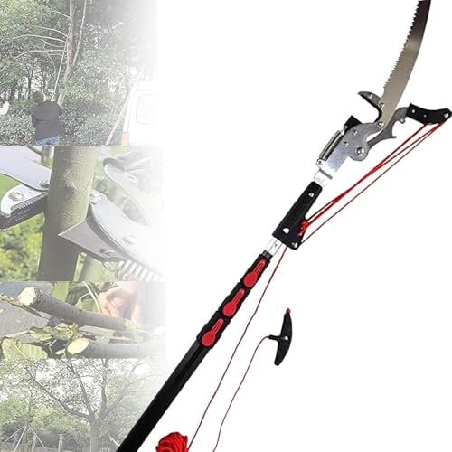 Teleskop Astschere mit Seilzug, Teleskop Astschere Astsäge Baumschere Seilzug Gartensäge Baumsäge,2 in 1 Teleskopschere Baumschere,für Astungsarbeiten und Baumpflege(7.2M (24FT))