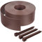 VOUNOT® Bordure de Jardin en PE 20 mètres avec 12 Piquets d’ancrage Bordure de Gazon Flexible Bordurette de Pelouse Aspect Naturel Hauteur 8cm Epaisseur 3mm Marron