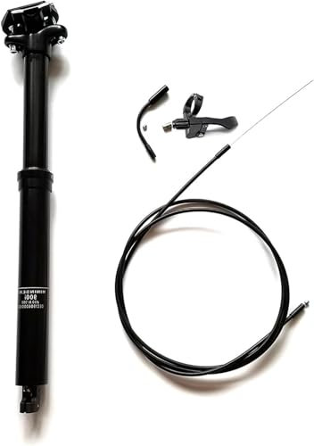 30,9/31,6mm Absenkbare Sattelstütze Gefedert – Höhenverstellbare Hydraulische Fahrradsattelstütze mit Interner Führung für MountainbikeBlack,31.6 * 445mm