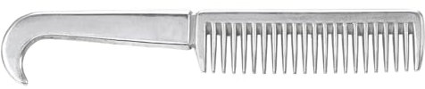 Pettine in lega di alluminio per cavalli, coda e criniera, in metallo, 16,5 cm, 9,9 cm, 8,9 cm