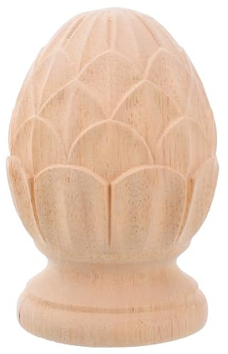 ULTECHNOVO Remate Decorativo De Madera con Forma De Piña para Escalera, Remate De Madera Sin Pintar para Manualidades, Decoración De Muebles De