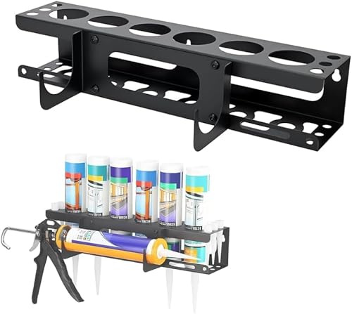 Gachiwar Gachiwa Dosenhalter Werkstatt, Druckluft Spraydosenhalter mit 6 Löchern, Wandmontierter Sprühdosenhalter Aufbewahrungsregal für Wohnwagen, Garagen, Werkzeugräume (1)