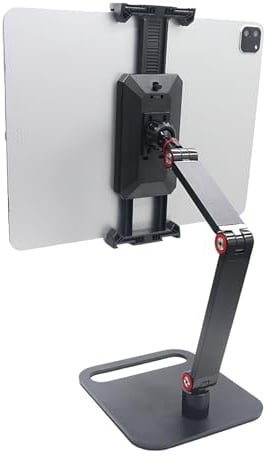 Leikurvo Soporte de tableta para pantallas de 6 a 17,3 pulgadas, soporte de mesa ajustable a 360°, soporte portátil para tabletas y teléfonos móviles, giratorio, plegable, inclinable