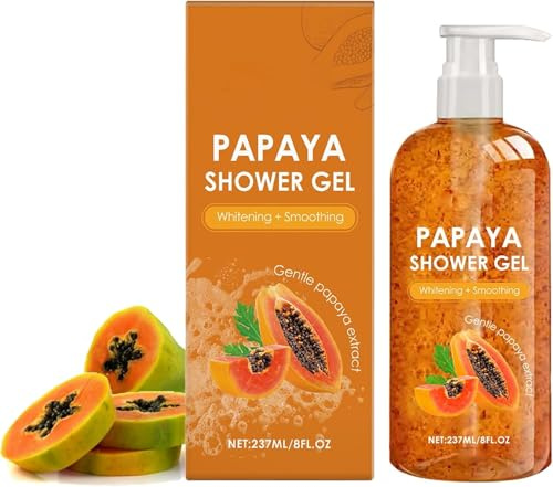 Papaya, gel doccia sbiancante, levigante, esfoliante, nutriente e idratante, per tutti i tipi di pelle (1)