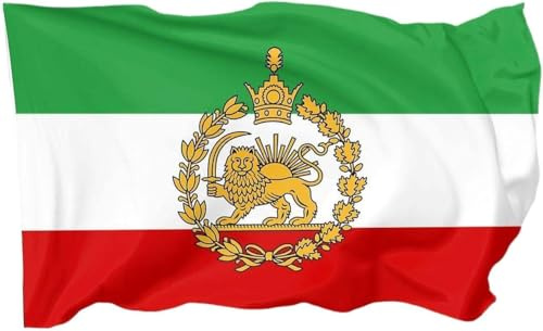 Drapeau Iran, Drapeau De L'Iran150×90 Cm / 90×60 Cm Drapeau, DéCoré De Motifs De Lion De Soleil,Broderie Double Face, Couleurs éClatantes, Pour Terrasse, Jardin DéCorations Patriotiques (A(150X90))