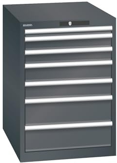 kaiserkraft | ESD-Schubladenschrank | BxTxH 564 x 725 x 800 mm | 7 Schubladen | Traglast 75 kg | anthrazitgrau