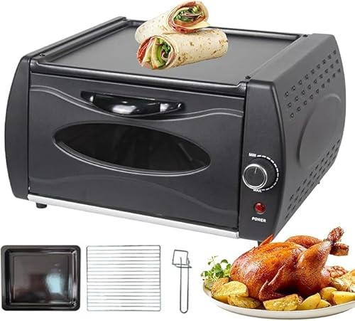 Tandoori elettrico e forno per pizza, forno commerciale antiaderente con porta in vetro resistente al calore, doppia capacità per uso domestico e ristorante