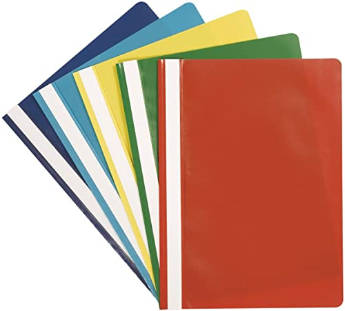 Q-Connect KF01464 Schnellhefter A4 PP 5 Stück farbig sortiert