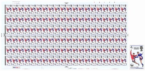 1966 World Cup Football Stamps England Winners Sheet of 120