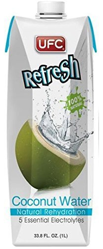 UFC - Eau de coco 100% naturelle Refresh (sans OGM) 1 litres (lot X12)