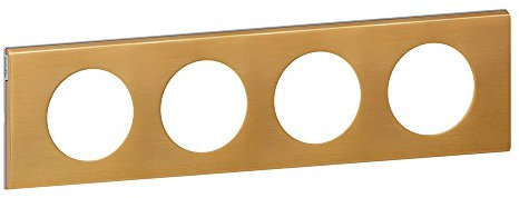 LEGRAND | Plaque 4 Postes Bronze Doré, Céliane, Finition Brillante, Montage Horizontal Ou Vertical, Collection Matières