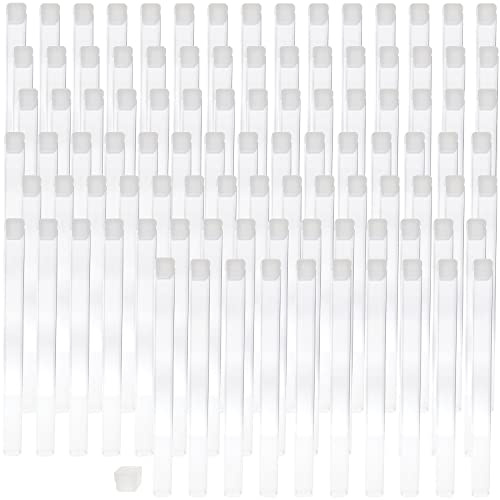 The Beadsmith Transparente Kunststoffröhrchen – 15,2 x 1,3 cm quadratische Röhren – flache Kappen – Verwendung für Perlen, Badesalz, Hochzeits- und Partygeschenke, Zuhause oder Büro – 100 Stück