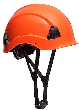 Portwest PS53 Safety Hard Hat - Height Endurance Lightweight Construction Safety Helmet Unvented ABS Shell with 6 Point Harness, Orange