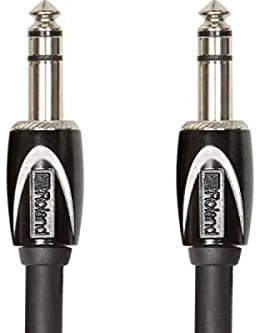 Roland Black-Serie Stereo-Verbindungskabel – 6,3-mm-TRS-Klinkenstecker, Länge: 4,5m – RCC-15-TRTR