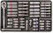 KING TONY 9-2548Cr01 Coffret de douilles pour coffre à outils, 6 points, entraînement 1/4, 48 pièces