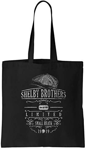 clothinx Peaky Blinders Shelby Brothers Limited | Gangs of Birmingham Design - ideal Für Serien-Fans | Versüß dir die Wartezeit auf die neue Staffel 100% Bio Fair Tasche Schwarz