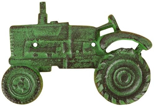 Gusseisen Flaschenöffner Traktor grün 14 x 20 cm Wandflaschenöffner Bild Figur Deko GTT C83