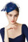 Coucoland Fascinators 1920 Fascinator Hut Damen Feder Blumen Mesh Elegant Hochzeit Fascinator Haarreif Cocktail Tee Party Accessoires (Dunkelblau)