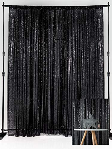 Kate Schwarzer Hintergrund mit Pailletten 4x7m/1,25x2,2m Pailletten Vorhang Dekoration für Bar Studio Foto Hochzeit Dekoration Hotel Restaurant Dekoration Pailletten Hintergrund Vorhang