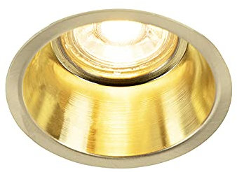 Qazqa - Design Moderner Einbaustrahler Gold I Messing GU10 50mm - Dept I Wohnzimmer I Schlafzimmer - Aluminium Rund - LED geeignet GU10