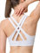 Yvette Sport BH Starker Halt Gepolstert Gekreuzt Rücken Große Brüste Lauf Fitness Yoga Bra, Weiß, XXL Große Größen