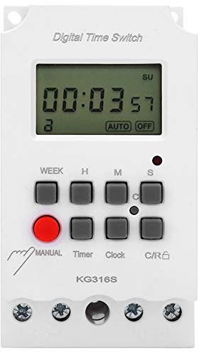 Interruptor de tiempo digital Walfront 220V KG316S Temporizador de microordenador LCD Temporizador de microordenador Interruptor digital de segundo control