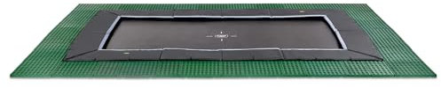 EXIT Toys Dynamic Rundes Groundlevel Trampolin - ø305cm - Mit Fußschutzsystem - Mit Freezone Sicherheitsfliesen - Extra Lange Sprungfedern - Rostfrei - Trampolin für Kinder - Schwarz