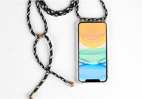 PuYu Zhe Compatible With iPhone X/XS(5.8) Case,Clear Transparent TPU Silicone Shell,Crossbody Slim Stylish Shockproof Cover,Adjustable Neck Cord Lanyard-Black White Blue