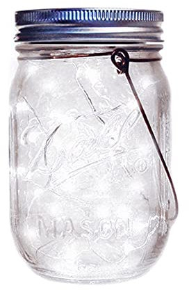 ARVALOLET Lumière de pot Mason,Guirlande lumineuse solaire d'extérieur Mason Can Light, Lamp Mason Lid Bottom Cap String Lamp LED Énergie solaire,Lumière blanche chaude