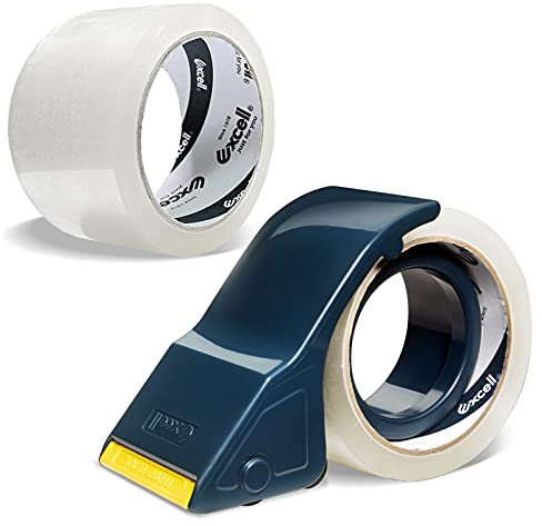 Excell Leichter Verpackungsbandabroller, 5,1 cm breit, Handbandpistole für Umzug, Versand und Lagerung (1 Pistole + 2 Klebebänder)