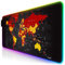 CSL - RGB Gaming Mauspad - LED Schreibtischunterlage - 800x300 mm - XXL Mousepad - LED Multi Color - 11 Beleuchtungs-Modi - 7 LED Farben Plus 4 Effektmodi - abwaschbar - Weltkarte