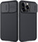 CloudValley Designed for iPhone 13 Pro Max Case with Slide Camera Cover, Shockproof Soft Rubber Bumper & Hard Back Protective Case for iPhone 13 Pro Max 6.7 inch (2021)-Black
