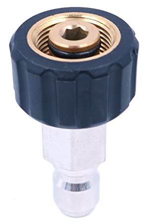 ZONADAH Rubinetto ad alta pressione in ottone metrico M22 x 14 mm (penna), convertibile in spina da 3/8, attacco rapido, idropulitrice, adattatore per pistola, accessori