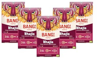 Bang Curry Onion Bhaji Kit with Besan Flour and Secret Onion Bhaji Spice Mix, Easy to Use Meal Kit Curry Spices, Ready in 30 Min, 100% Natural and Gluten Free (5 Pack) - BANG! Curry