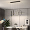 Lanekd LED Pendelleuchten Dimmbar Esstisch Esszimmer Hängeleuchte/Hängelampe Wohnzimmer Küche Hängend Lampe Moderne Kreative Ring Designer Kronleuchter mit Fernbedienung Leuchten (Schwarz, L100cm)