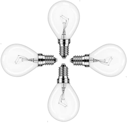 Royalux Oven Light Bulbs 40 Watt Appliance Replacement Bulbs for Oven, Stove, Refrigerator, Microwave. Incandescent High Temp G45 E27 320 Lumens 4PACK (E14)