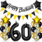 Schwarz/Gold luftballons 60.geburtstag deko für mann frauen,geburtstagsdeko 60 jahre mann frau,folienballon 60 jahre geburtstag dekoration mann happy birthday für 60 geburtstag männer mann deko(60)