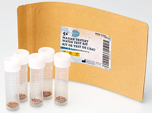 Medasa Wassertest für Coliforme Bakterien E.coli Test im Trinkwasser und Brunnenwasser Check (5x Testset)
