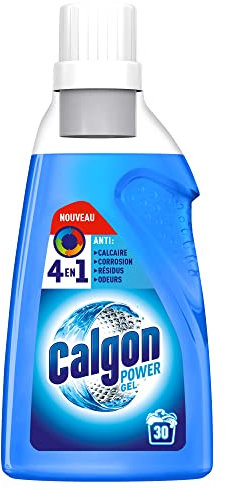 Calgon Gel Power 4en1 Anti Calcaire Lave Linge, Anti-Corrosion, Résidus et Odeurs - 30 lavages - 1,5L