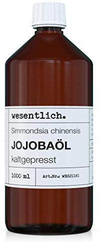 wesentlich. Jojobaöl kaltgepresst 1000ml | nativ - 100% reines Jojobaöl | vegan | Haut - Haare - Bart und Kopfhaut | Gesicht und Nägel | Naturreines Gesichtsöl und Körperöl