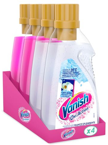 Vanish Kit, 2 Vanish Oxi Action Multipower Gel Pink Stain Remover for Coloured Clothes 1500 ml, 2 Vanish Oxi Action Multipower Gel White Shine Stain Remover for Whites 1500 ml