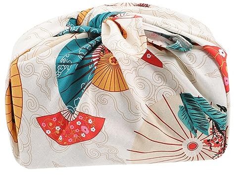 Garneck Fächer Japanisch Yelpaze Japanisches Verpackungstuch Dekoratives Verpackungstuch Stoffverpackungstuch Exquisites Verpackungstuch Mahlzeit-Tuch Außendekoration Tragbare Bento-Tasche Beutel Aus