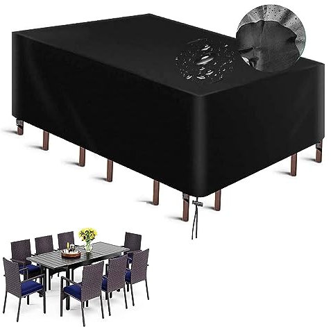 Baches ImperméAbles pour Exterieur 110x110x74cm Housse De Protection Salon De Jardin, Housse Exterieure Mobilier Jardin pour Table, Canapé, Inclinable, Chaises, Noir
