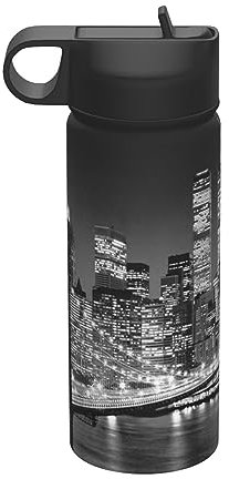 New York Sports Bottle – Pichet isotherme de 532 ml – Anti-fuite – Bouteilles de fitness et de sport en acier inoxydable pour hommes, femmes et enfants
